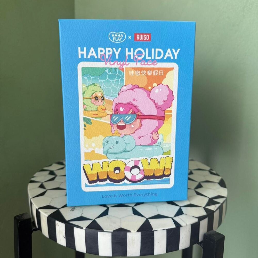 AUTHENTIC NIB SEALED HAHA Play × Ruiso “Happy Holiday Vinyl Face” blind box